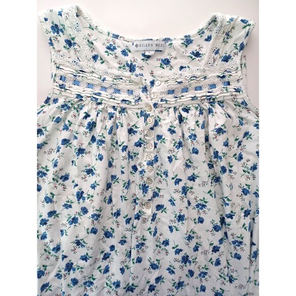 Eileen West Other - Eileen West Floral Nightgown Large Boho Ballet Cottagecore Lace Ribbon Trim Trad